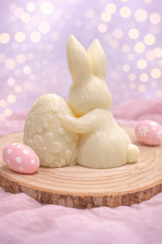 Vela coelho com ovo florido