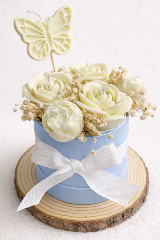 Blooming box com borboleta